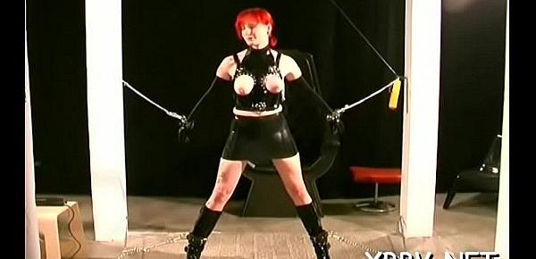  Obedient woman gets mambos stimulated in harsh bdsm torture